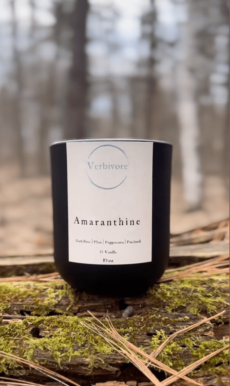 Amaranthine | Olive & Coconut Wax Candle - Verbivore Candles
