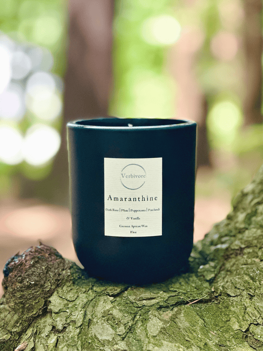 Amaranthine | Olive & Coconut Wax Candle - Verbivore Candles